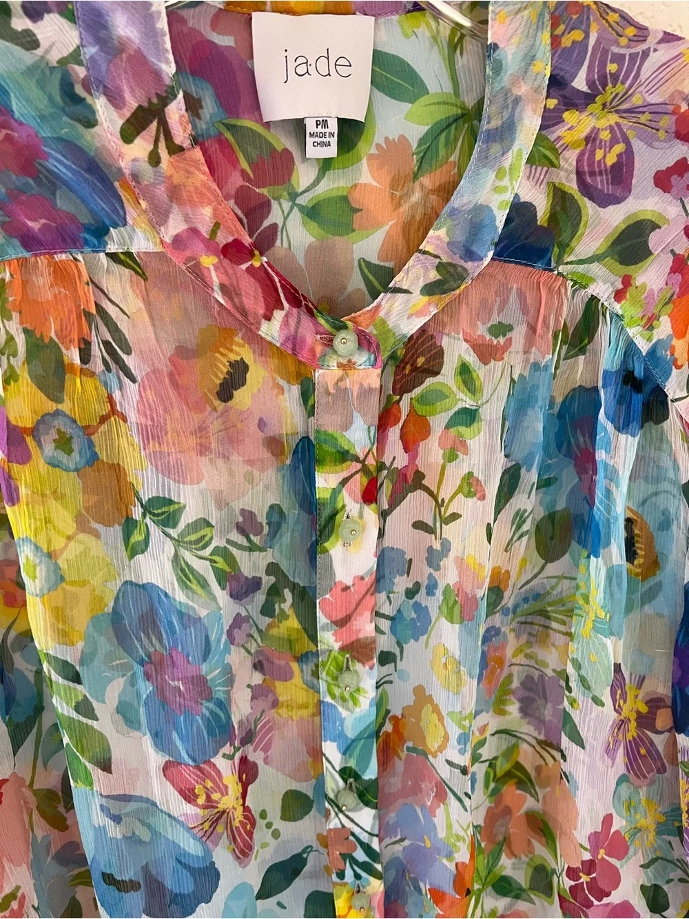 Johnny Was Jade Hunni 100% Silk Blouse